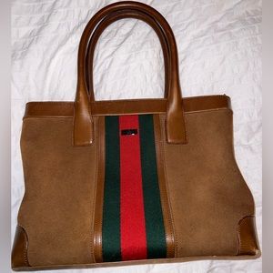 Gucci Sherry 33890 Suede Tote Bag